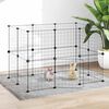 vidaXL 20-Panel Pet Cage with Door Black 35x35 cm Steel