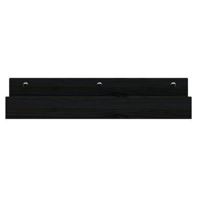 vidaXL Wall Shelves 2 pcs Black 50x12x9 cm Solid Wood Pine