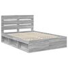 vidaXL Bed Frame Grey Sonoma 150 x 200 cm Solid Pine Wood