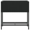 vidaXL Garden Planters with Shelf 2 pcs Black 70x28x70 cm Poly Rattan