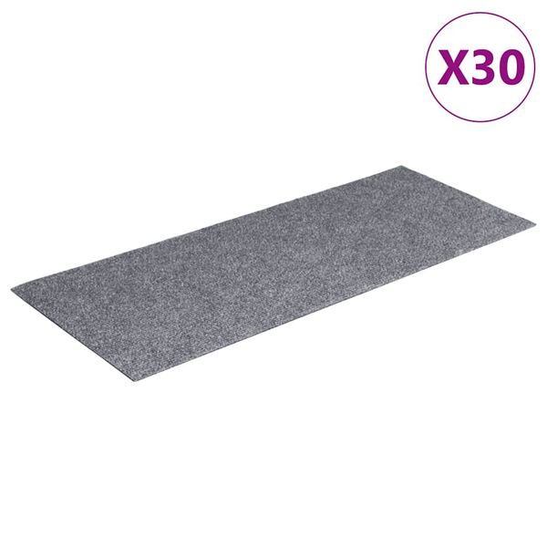 vidaXL Stair Mats Self-adhesive 30 pcs 60x25 cm Light Grey Rectangular