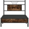 vidaXL Bed Frame without Mattress Smoked Oak 75x190 cm Small Single Engineered Wood