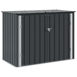vidaXL Garden Storage Box Black 151.5 x 82 x 110.5 cm Steel