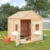 vidaXL Playhouse with Lockable Door and Flower Pots Solid Wood Fir