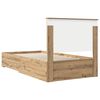 vidaXL Bed Frame with Drawer Artisan Oak 100 x 200 cm Engineered Wood