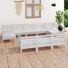 vidaXL 10 Piece Garden Lounge Set White Solid Wood Pine