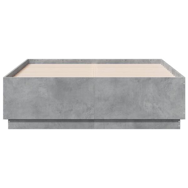vidaXL Bed Frame without Mattress Concrete Grey 140x190 cm