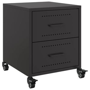 vidaXL Bedside Cabinet Black 36x39x43.5 cm Steel