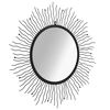 vidaXL Garden Wall Mirror Sunburst 80 cm Black