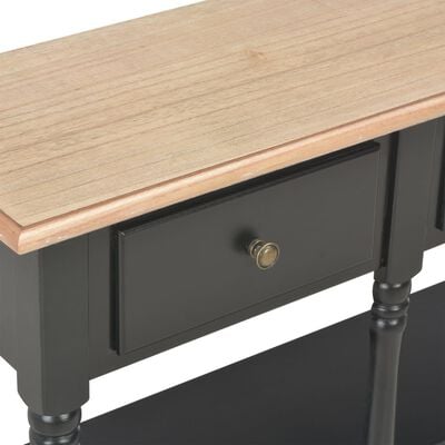 vidaXL Console Table Black 110x30x76cm Engineered Wood