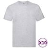 Fruit of the Loom Original T-shirts 10 pcs Grey 4XL Cotton
