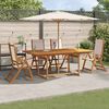 vidaXL 5 Piece Garden Dining Set Solid Wood Acacia and Textilene