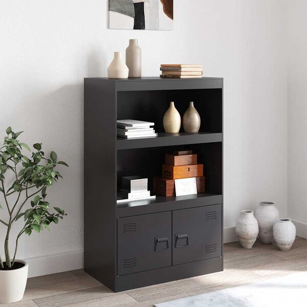 vidaXL Sideboard Black 67x39x107 cm Steel