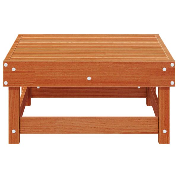 Garden Footrest Solid Pine Wood Wax Brown 61 x 60.5 x 30 cm