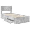vidaXL Bed Frame with Drawer Concrete Grey 90 x 190 cm Engineered Wood