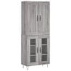 vidaXL Highboard Grey Sonoma 69,5x34x180 cm Engineered Wood