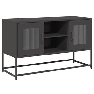 vidaXL TV Cabinet Black 100.5x39x60.5 cm Steel
