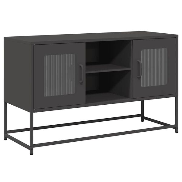 vidaXL TV Cabinet Black 100.5x39x60.5 cm Steel