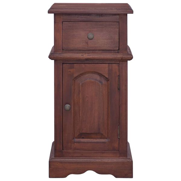vidaXL Bedside Cabinet Classical Brown Solid Mahogany Wood