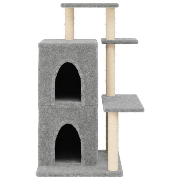 vidaXL Cat Tree with Sisal Scratching Posts Light Grey 97 cm