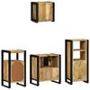 vidaXL Bathroom Furniture Set with Door 4 pcs Brown Solid Reclaim Wood