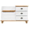 vidaXL Storage Bench ASKIM White 100 x 39 x 62 cm Solid Pine Wood