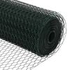 vidaXL Fence with Post Green 0.8 x 10 m Steel and PVC