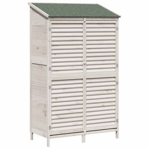 vidaXL Garden Shed with Roof White 106 x 56 x 176.5 cm Solid Fir Wood