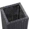 vidaXL Garden Raised Beds 3 pcs Poly Rattan Black