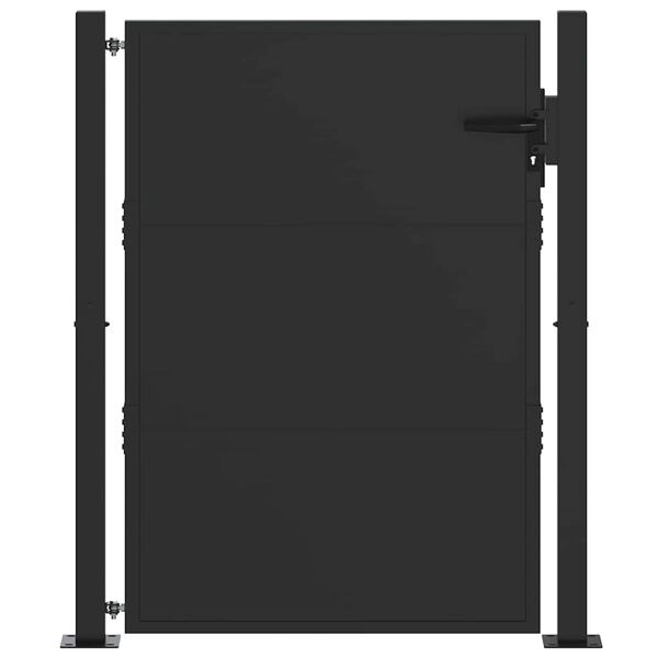vidaXL Garden Gate with Lock Black 100 x 125 cm Powder-Coated Steel