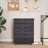 vidaXL Rolling Cabinet with Drawers MOSS Grey Solid Wood Pine