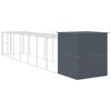 vidaXL Chicken Cage with Run Anthracite 165x863x181 cm Galvanised Steel