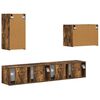 vidaXL TV Wall Cabinet Set 4 pcs Smoked Oak Engineered Wood