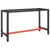 vidaXL Work Bench Frame | Matte black | Powder-coated metal | 140x50x79 cm