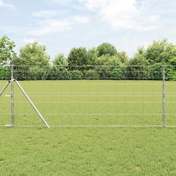 vidaXL Fence Post Galvanized 50 x 1 m Steel