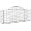 vidaXL Arched Gabion Baskets 11 pcs 200x50x80/100 cm Galvanised Iron