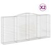 vidaXL Arched Gabion Baskets 2 pcs 400x50x180/200 cm Galvanised Iron