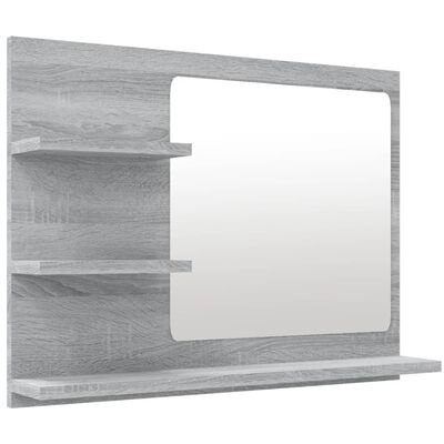 vidaXL Bathroom Mirror Grey Sonoma 60x10.5x45 cm Engineered Wood