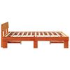 vidaXL Bed Frame with Headboard Wax Brown 160 x 200 cm Solid Pine Wood