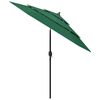 vidaXL 3-Tier Garden Parasol with Aluminium Pole Green 2.5 m