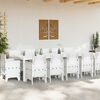 vidaXL Garden Dining Set with Cushion 13 pcs White and Light grey