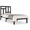 vidaXL Bed Frame without Mattress Black 90x200 cm Solid Wood Pine