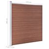 vidaXL WPC Fence Set 3 Square + 1 Slanted 619x186 cm Brown