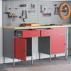 vidaXL Work Cabinet with Drawer with Lock 3 pcs Red 150 x 55 x 85 cm