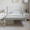 vidaXL Metal Bed Frame without Mattress with Footboard White 100x190cm