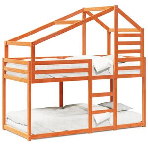 vidaXL Bunk Bed without Mattress Wax Brown 90x200 cm Solid Wood Pine