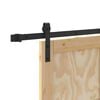 vidaXL Sliding Door Natural and Black 61 x 198.5 cm Solid Pine Wood
