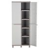 vidaXL Storage Cabinet with 2 Doors 68x37.5x170 cm Light Grey and Beige