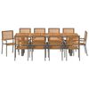 vidaXL Garden Dining Set 11 pcs Grey and Brown Poly Rattan