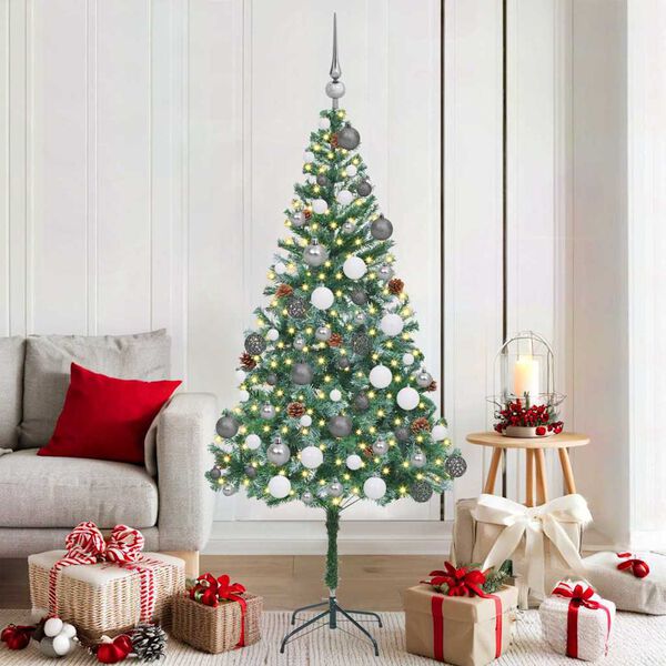 vidaXL Artificial Christmas Tree with Stand Green 180 cm PVC and Steel
